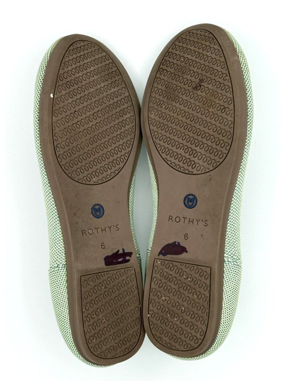 Rothy's Ballet Flats Women Size 6 Retired Mint Green Knit Eco-Friendly Shoes - Picture 8 of 11